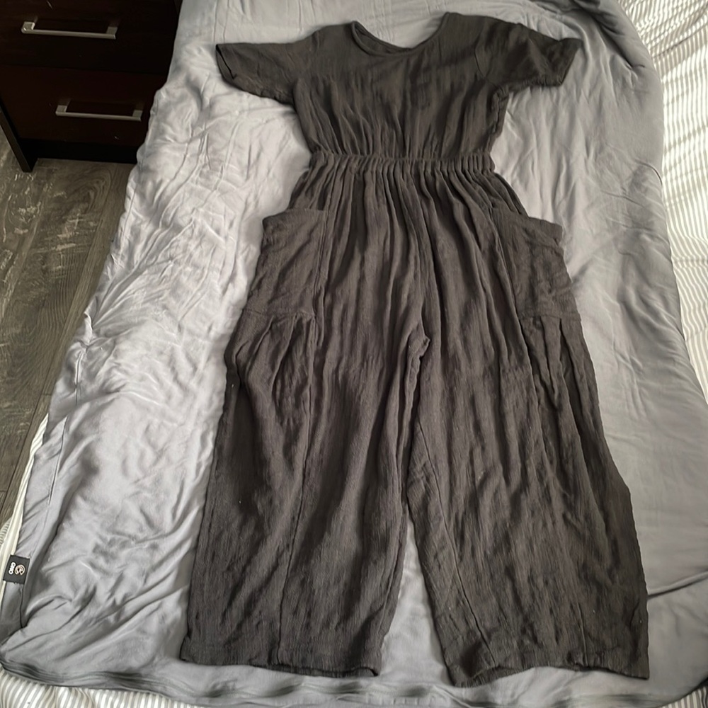 Free People Charcoal Jumpsuit